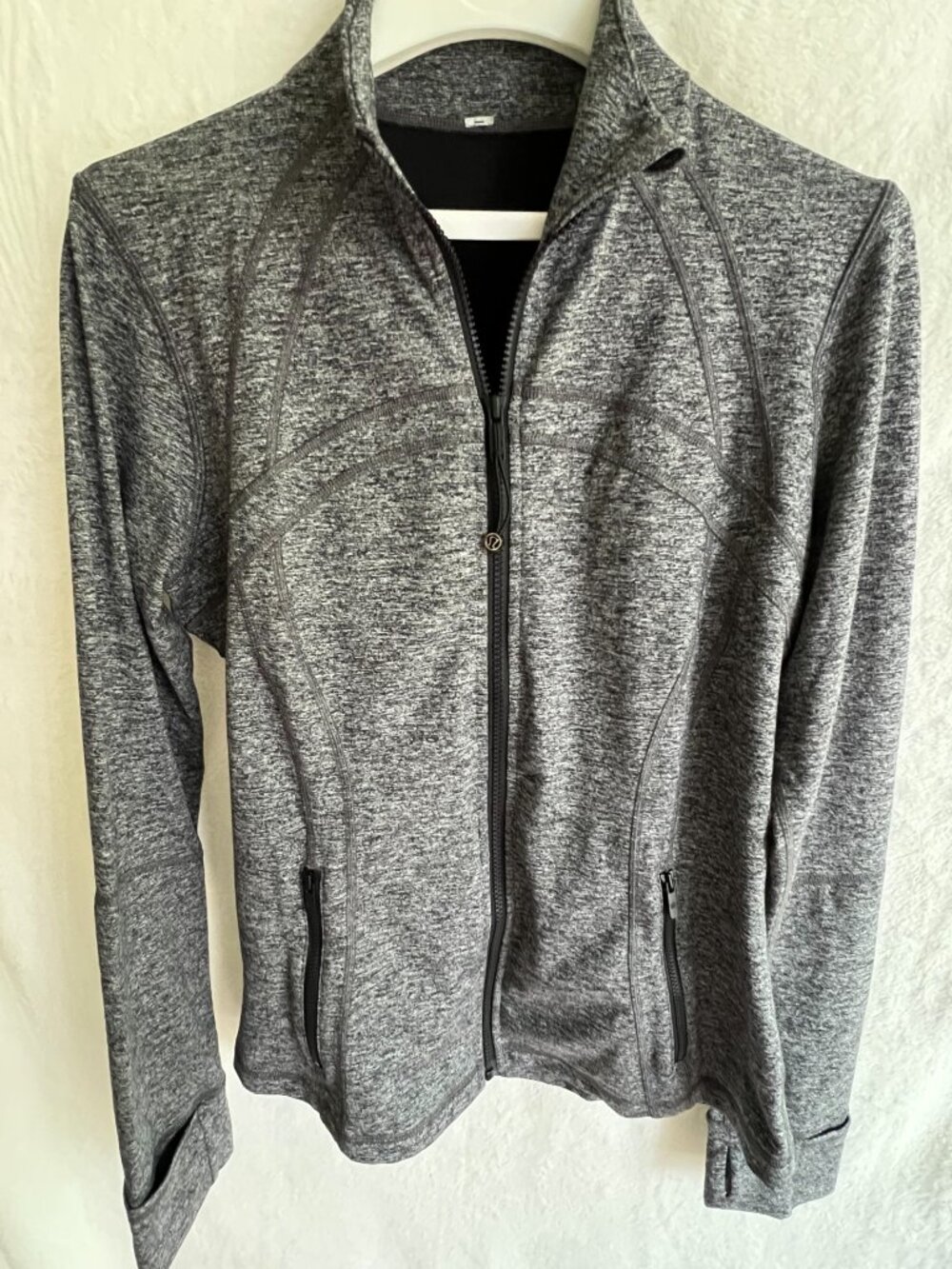 Lululemon Define Jacket Heathered Gray Full Zip Thumbholes